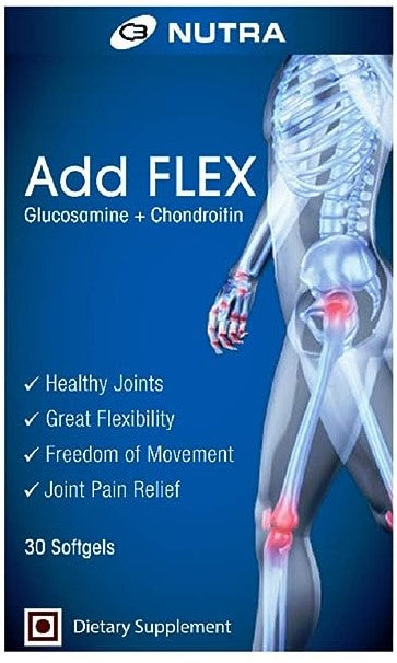 Conybio Add FLEX - Glucosamine & Chondroitin MSM Complex & Herbal Blend for Joints, Bones & Cartilage Wellness (Pack of 1, 30 Softgel Capsules)