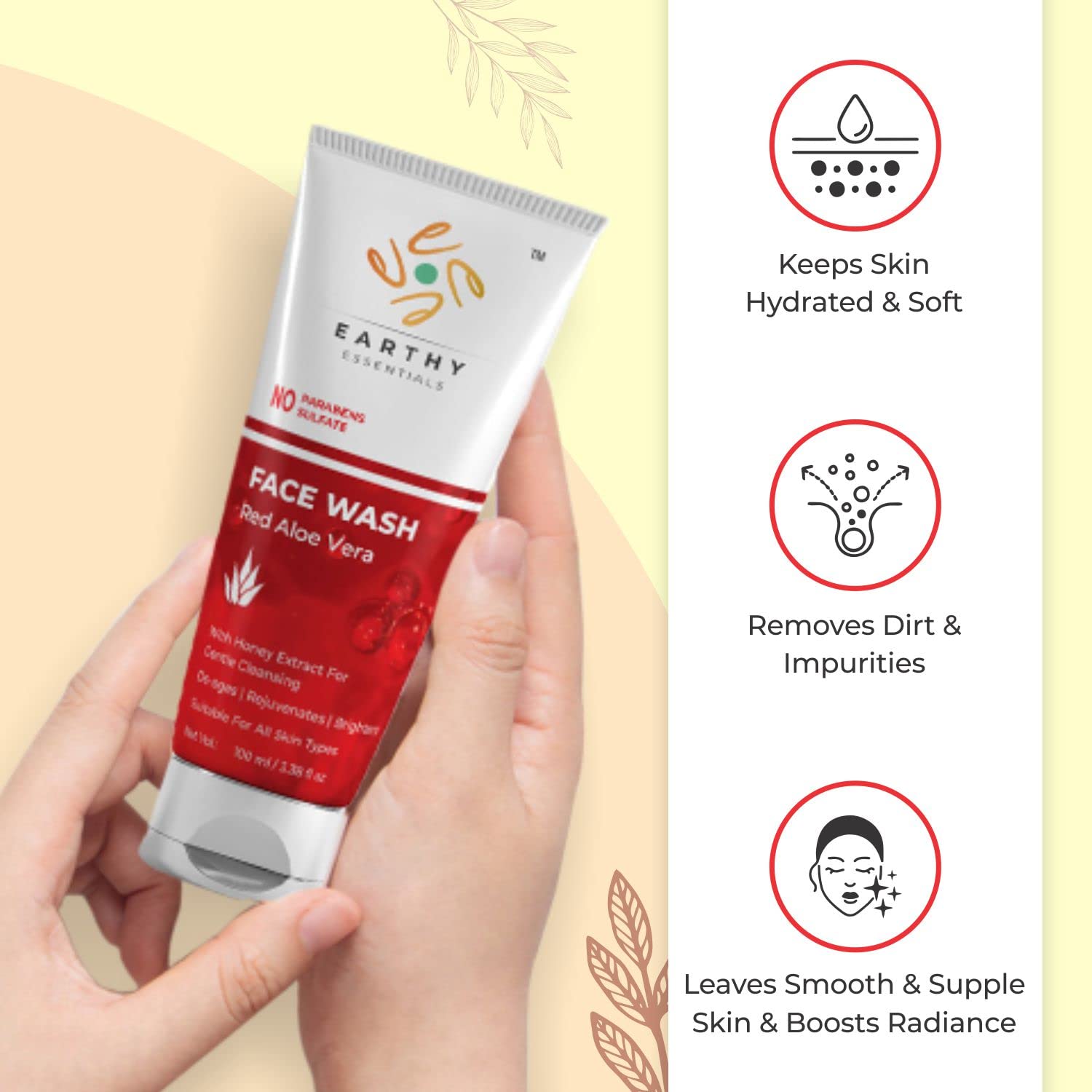 Earthy Essentials Red Aloe Vera Face Wash 100 ML