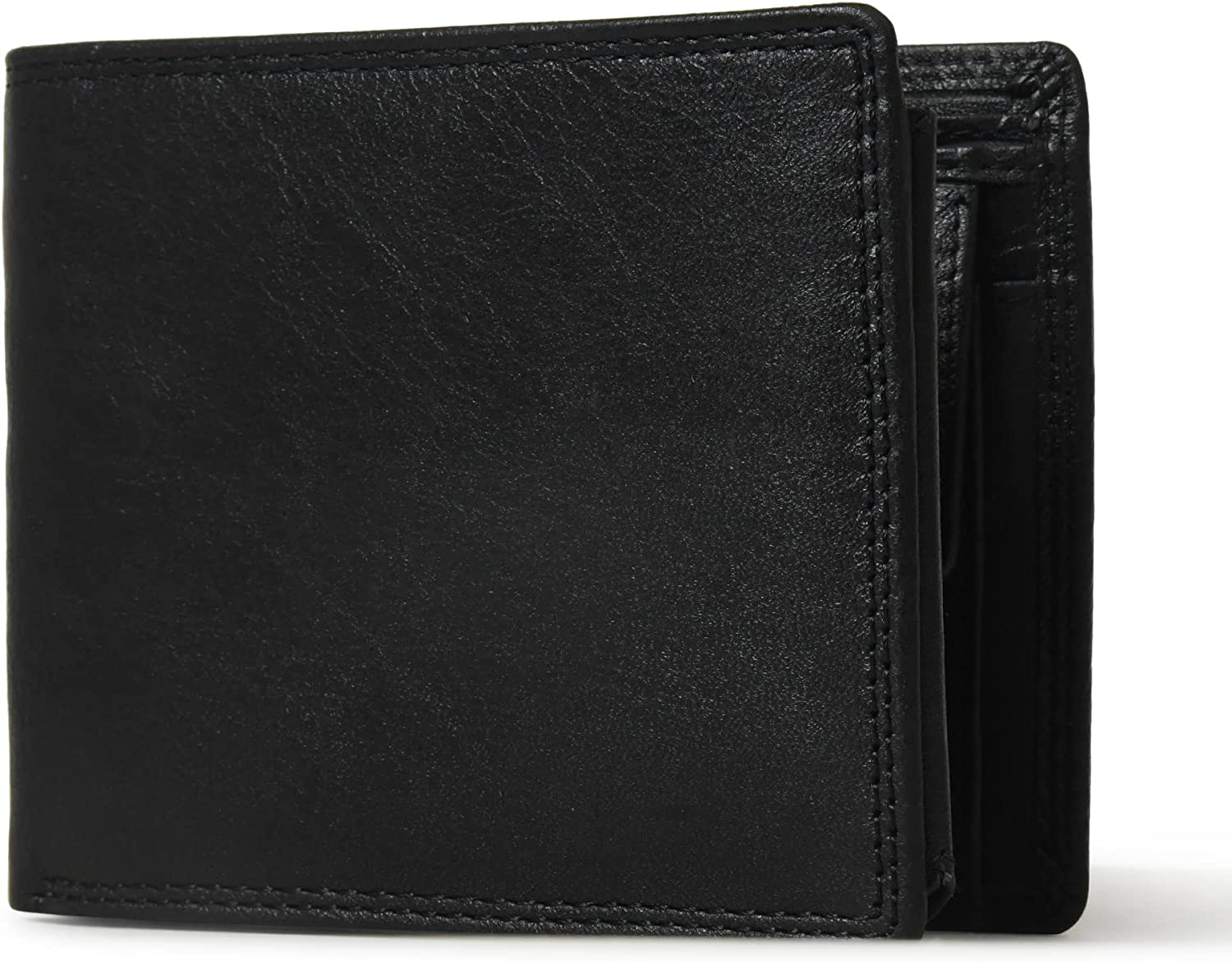 caretime Aniline Leather Men's Wallet Stylish RFID Protected Genuine Leather Wallet | Handcrafted Leather Wallet for Men Casual Wallet Purse with Card Holder (Tan), Black, Casual