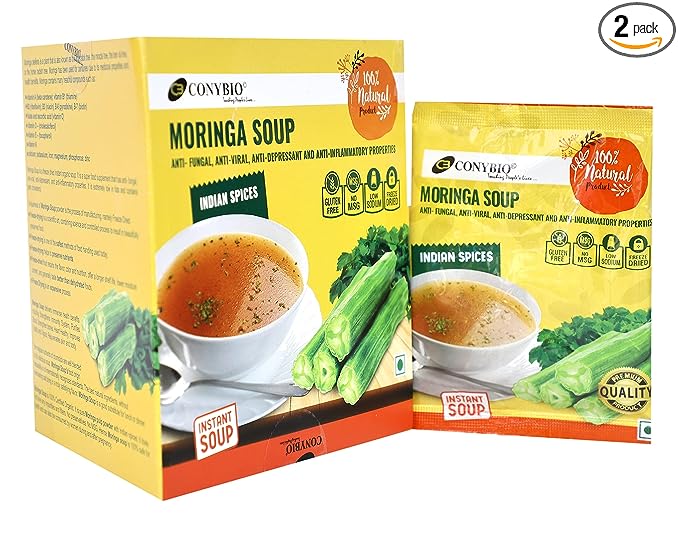 Conybio Moringa Instant Soup - Natural Blend of Indian Spices, Nutrient-Rich and Flavorful