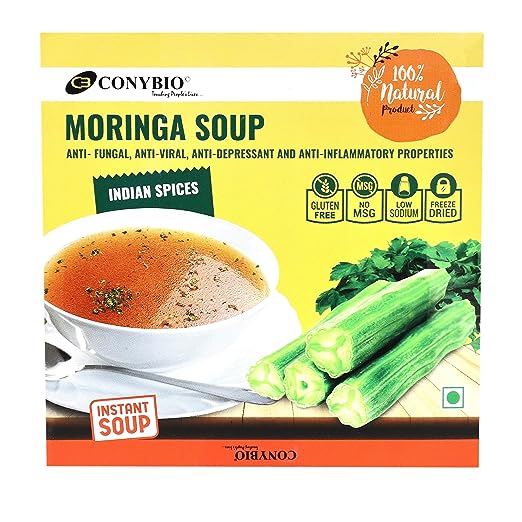 Conybio Moringa Instant Soup - Natural Blend of Indian Spices, Nutrient-Rich and Flavorful