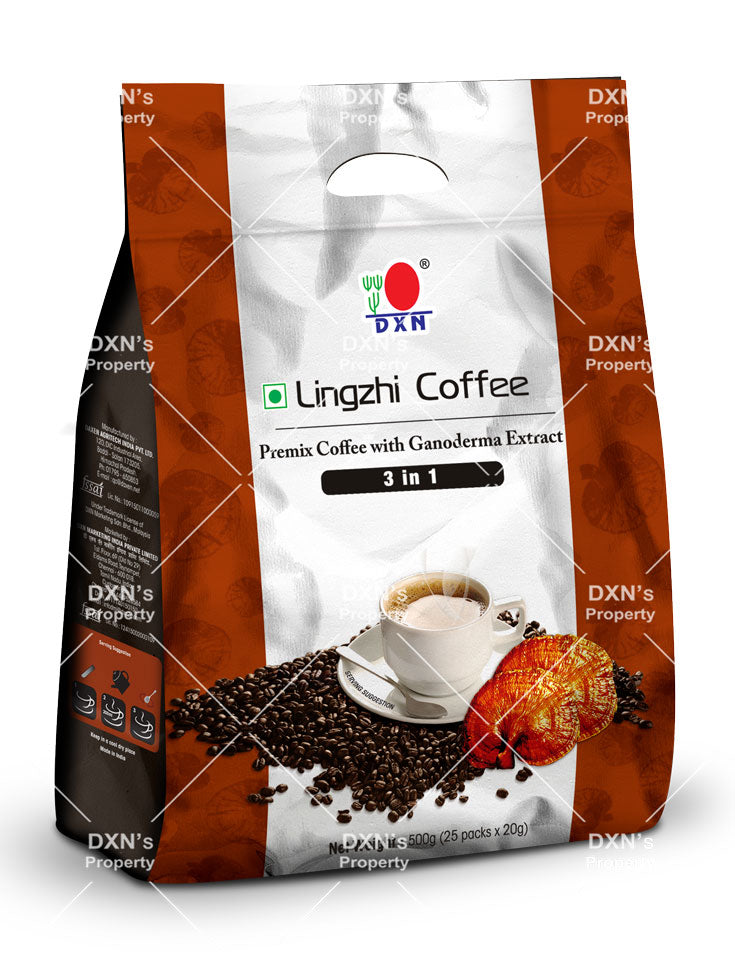 DXN Lingzhi 3 In 1 Ganoderma & Brazilian Coffee Powder - 25 X 20 Gms