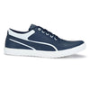 Blue  White Lace-Up Self Design Casual Shoes For Men's