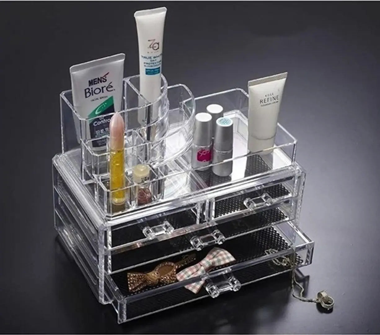 Acrylic Jewellery  Cosmetic Organizer: 4 Drawer