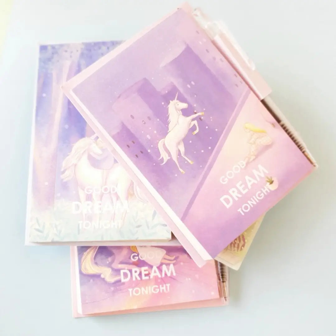 Unicorn Dream Memo Pad with Mini Pen - Pink ( Pack of 1)