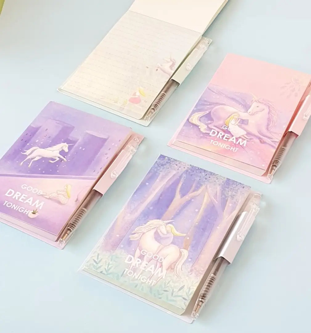 Unicorn Dream Memo Pad with Mini Pen - Pink ( Pack of 1)