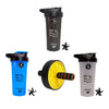 Premium Plastic Gym Shaker Bottle 600ml And Anti Skid Double Wheel AB Roller for Abs Workout