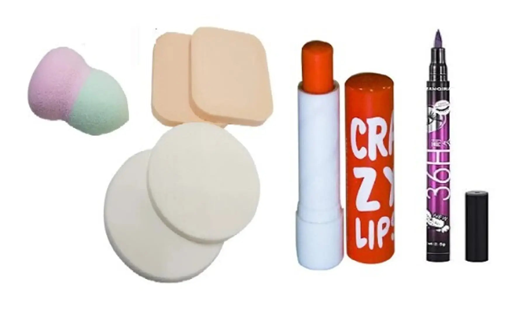 Beauty Cosmetic Round and Square Sponge Full