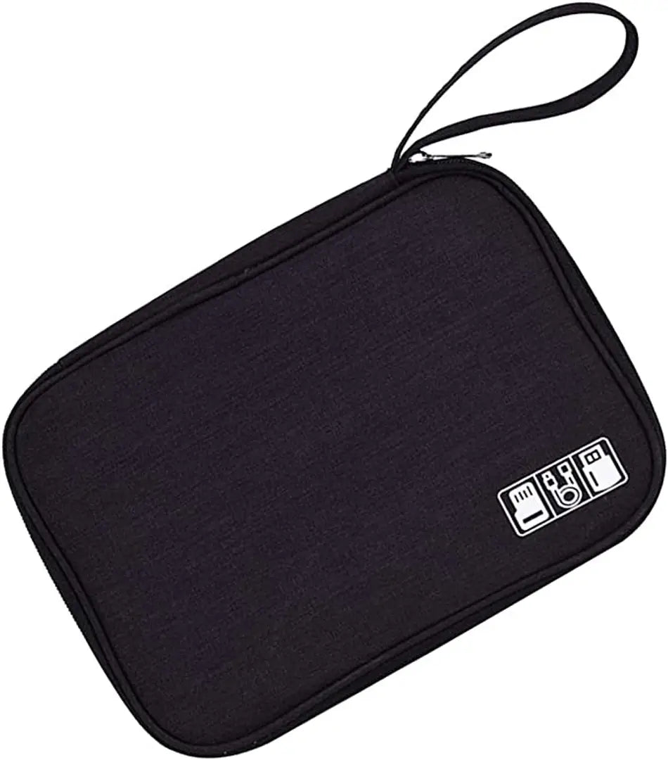 Travel Electronic Organizer Bag Cable Organizer Case Portable Digital Storage Bag for Electronic Accessories (Black)