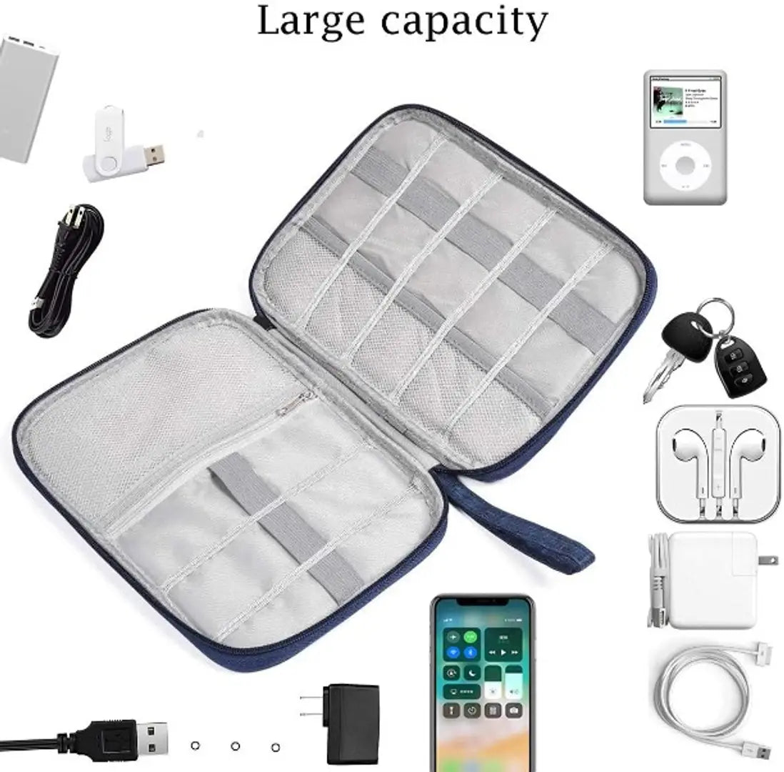 Travel Electronic Organizer Bag Cable Organizer Case Portable Digital Storage Bag for Electronic Accessories (Black)