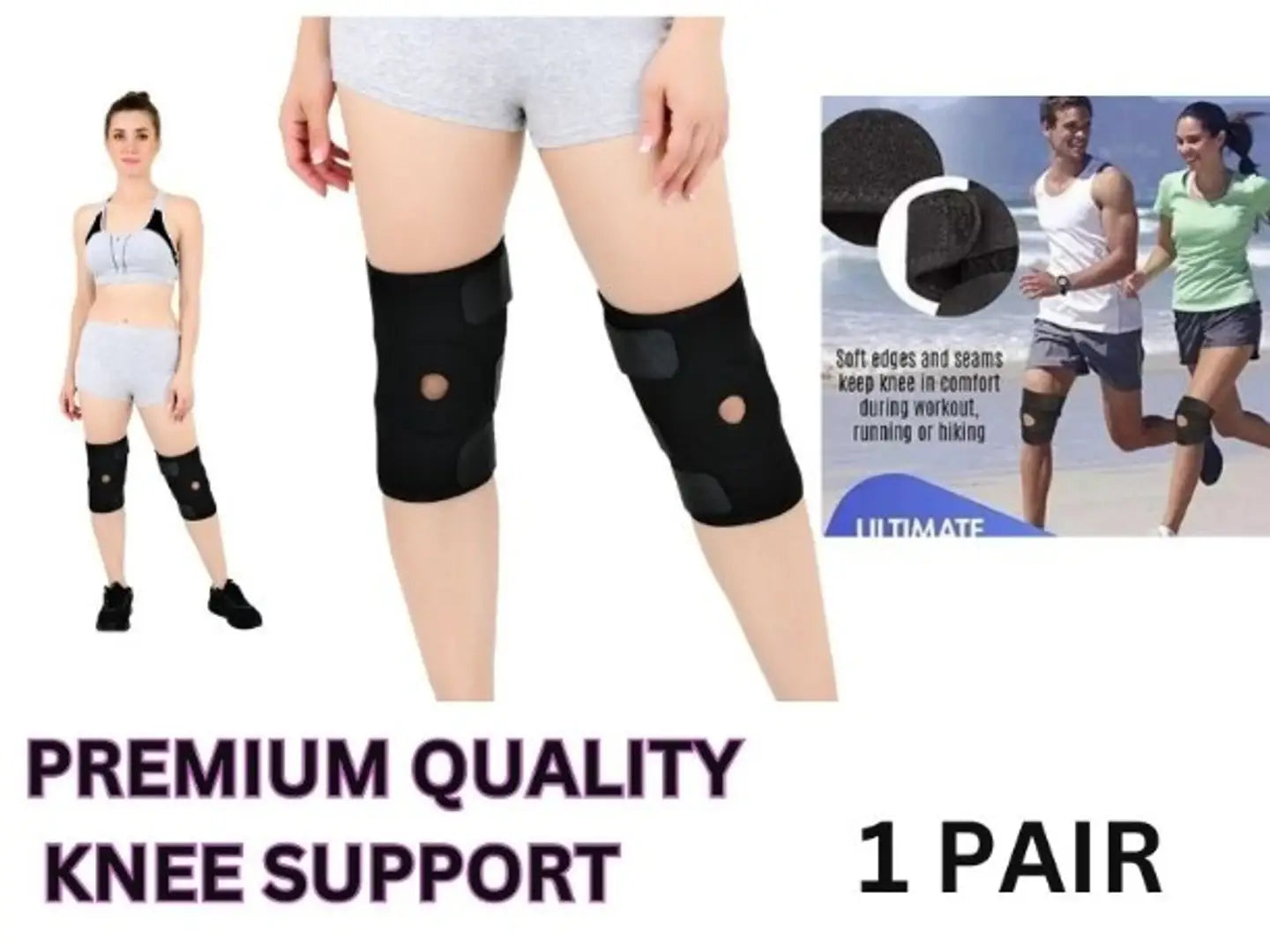 Adjustable Knee Cap Support Brace for Sports | Gym | Running | and Protecti (Free Size)