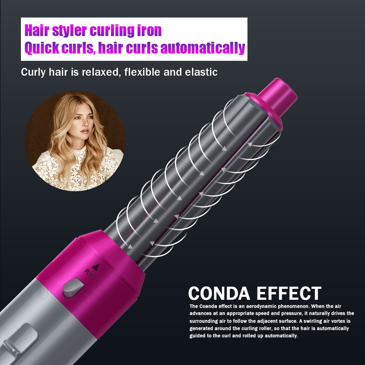 5 In 1 Hair Dryer Brush and Volumizer, Detachable Hair Dryer Styler, One-Step Hot Air Brush Negative Ions Constant Temperature Hot Air Brush Hair Blower Curlers Automatic Hair Curler (Multi)