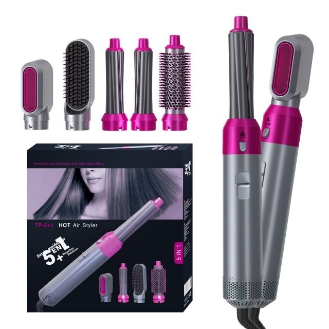 5 In 1 Hair Dryer Brush and Volumizer, Detachable Hair Dryer Styler, One-Step Hot Air Brush Negative Ions Constant Temperature Hot Air Brush Hair Blower Curlers Automatic Hair Curler (Multi)