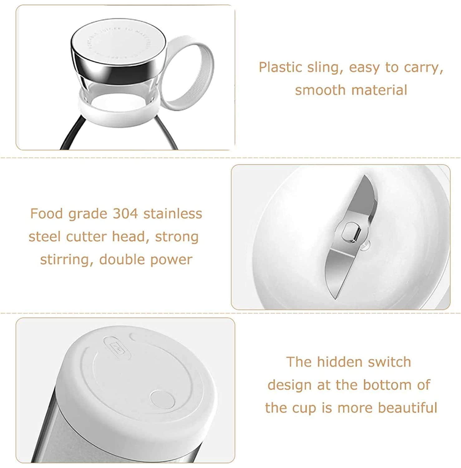 Mini Portable Blender Mixer Juicer & Smoothie | Magnetic Wireless Charging