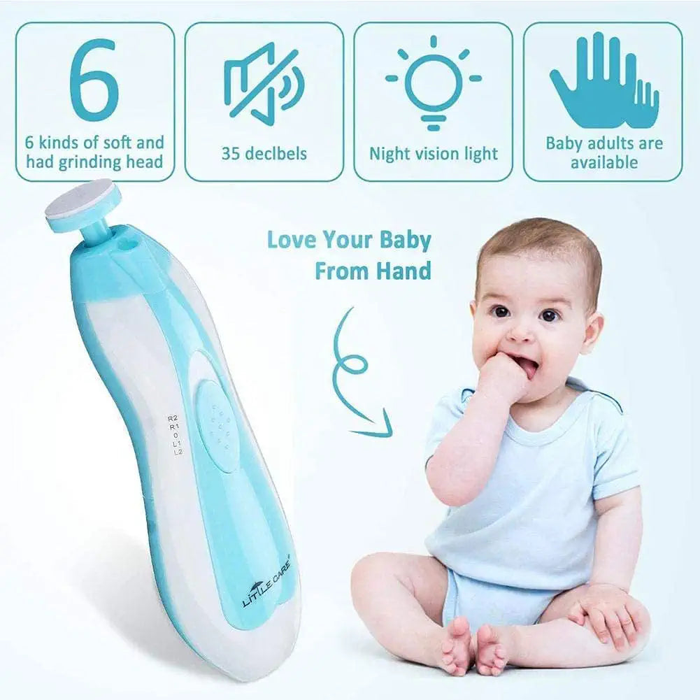 Electric Baby Nail Trimmer with Grinding Heads for Newborn Infant and Toddler