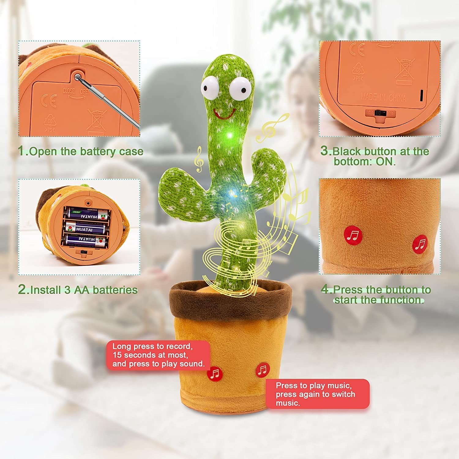 Smart Dancing Cactus toy | Funny Education Toys for Children Playing Home Decor Items for Kids