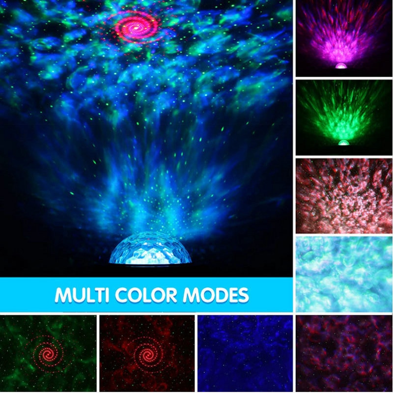 LED Colorful Star Galaxy Projector | Ocean Wave Night Light Rotate Starry Sky Projector| Bluetooth Speaker Room Decor Kids Gifts