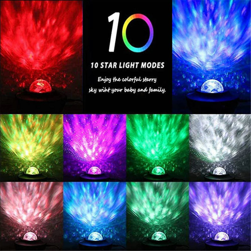 LED Colorful Star Galaxy Projector | Ocean Wave Night Light Rotate Starry Sky Projector| Bluetooth Speaker Room Decor Kids Gifts