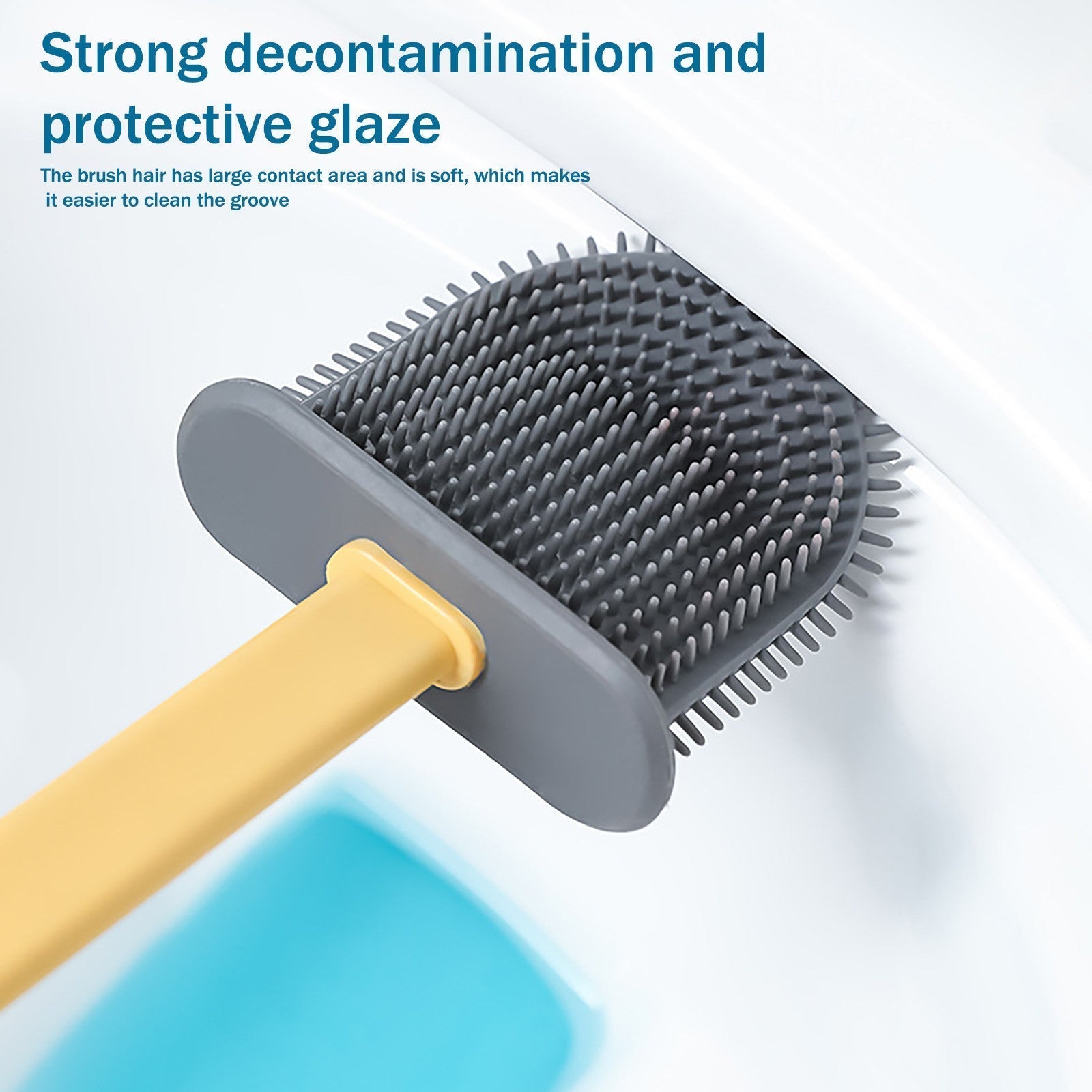 Silicone wall-mounted toilet brush creative cleaning brush set with long handle brush | Household cleaning expert